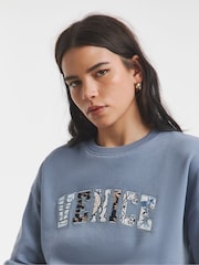 Simply Be Blue Venice Slogan Sweatshirt - Image 3 of 4