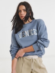 Simply Be Blue Venice Slogan Sweatshirt - Image 4 of 4