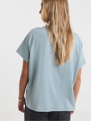 Simply Be Blue Embellished Neckline T-Shirt - Image 2 of 4
