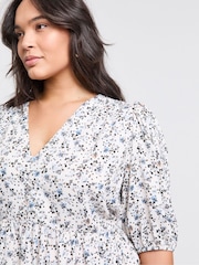 Simply Be Cream Button Up Midi Dress - Image 3 of 4