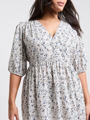 Simply Be Cream Button Up Midi Dress - Image 4 of 4