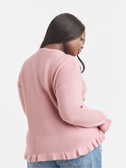 Simply Be Pink Frill Cardigan - Image 2 of 4
