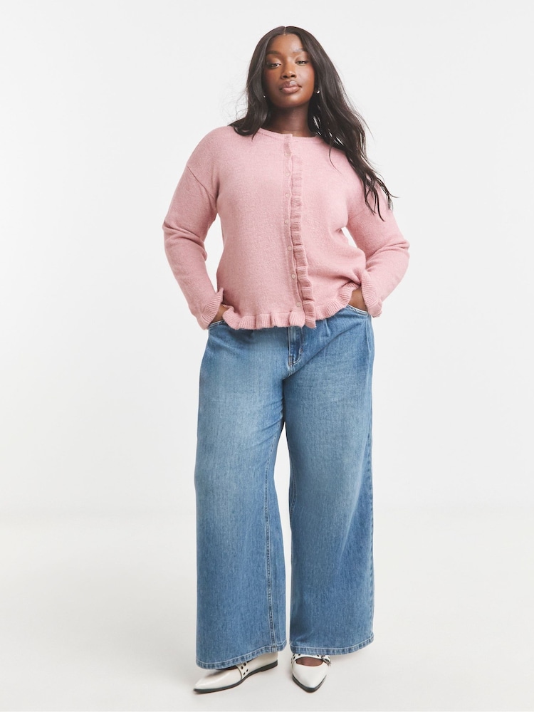 Simply Be Pink Frill Cardigan - Image 4 of 4