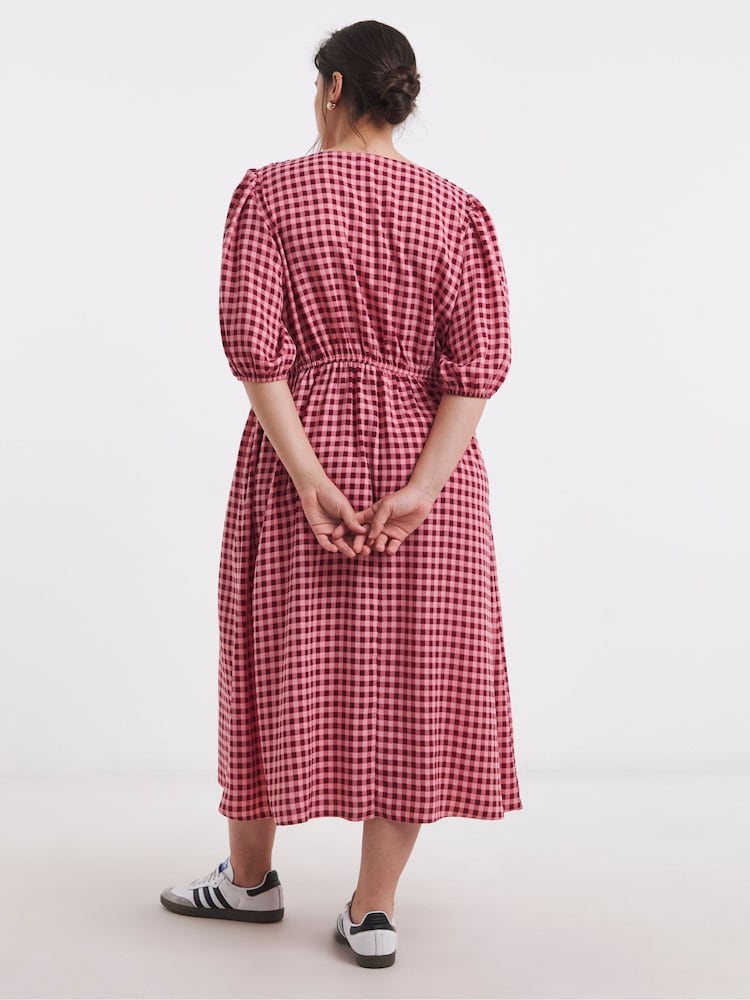 Simply Be Red Button Up Midi Dress - Image 2 of 4