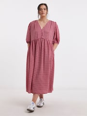 Simply Be Red Button Up Midi Dress - Image 4 of 4