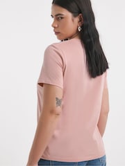 Simply Be Pink Embellished Neckline T-Shirt - Image 2 of 4