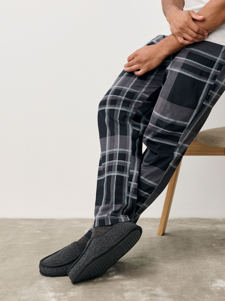 Grey Wide Fit Closed Back Slippers - Image 1 of 7