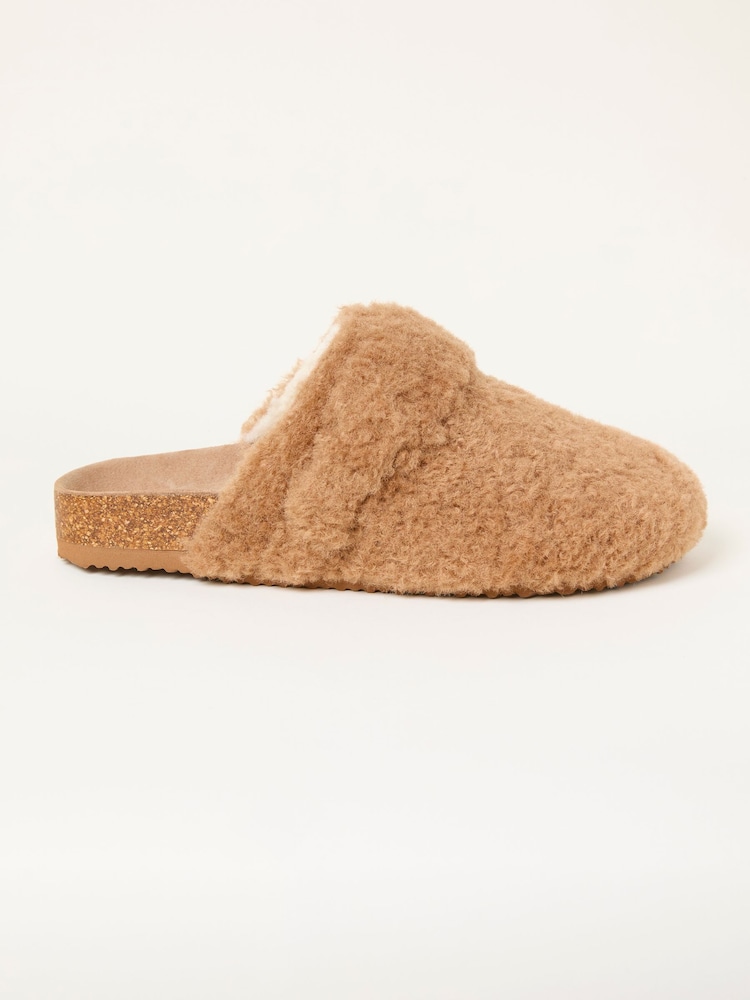 FatFace Tan Brown Teddy House Shoe - Image 1 of 3 FatFace Tan Brown Teddy House Shoe - Image 1 of 3