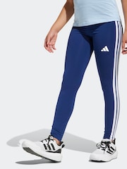adidas Navy Essentials 3-Stripes Kids Leggings - Image 1 of 6