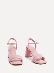 Linzi Pink Balfour Block Heeled Sandals With Padded Front Strap - Image 3 of 5