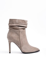Linzi Brown Eclipse Ruched Pointed Stiletto Heel Boots - Image 2 of 5