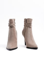 Linzi Brown Eclipse Ruched Pointed Stiletto Heel Boots - Image 3 of 5