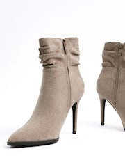 Linzi Brown Eclipse Ruched Pointed Stiletto Heel Boots - Image 4 of 5