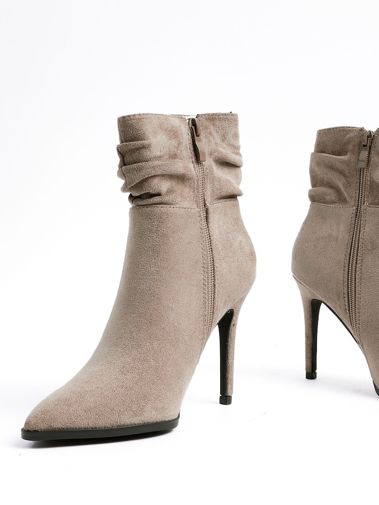 Brun - Linzi Eclipse Ruched Pointed Stiletto talons Bottes - Image 4 of 5