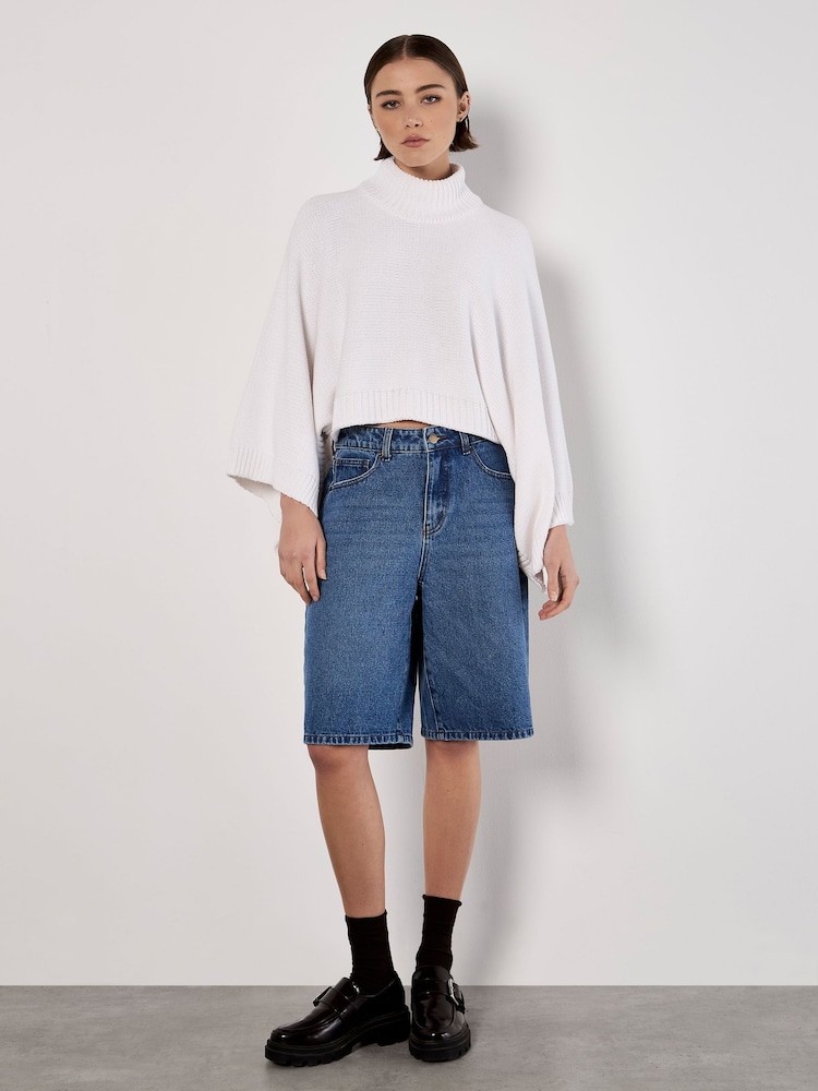Apricot White Cotton Mix Mock Neck Cape Jumper - Image 5 of 5 Apricot White Cotton Mix Mock Neck Cape Jumper - Image 5 of 5
