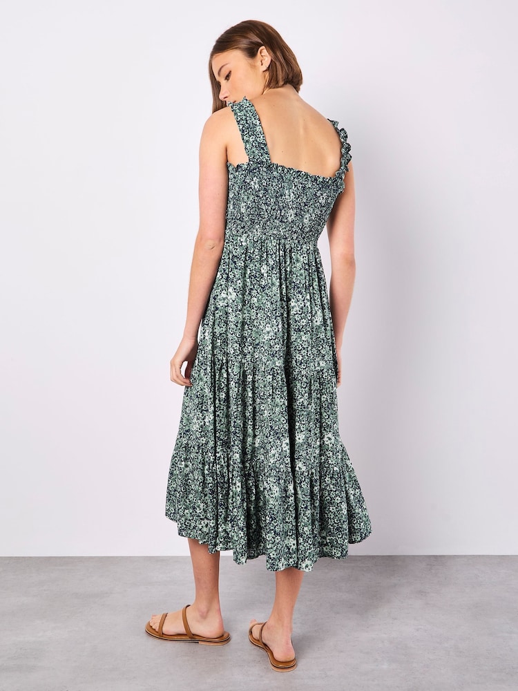 Apricot Blue Voile Ditsy Midi Dress - Image 5 of 5