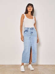 Apricot Blue Amara 100% Cotton Maxi Skirt - Image 1 of 4