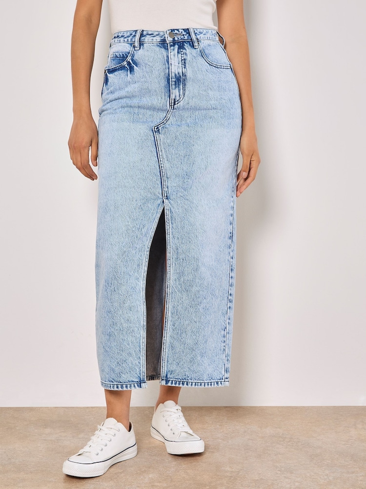 Apricot Blue Amara 100% Cotton Maxi Skirt - Image 2 of 4