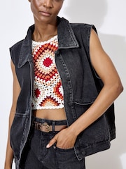 Apricot Black Isabel Denim Gilet - Image 1 of 5