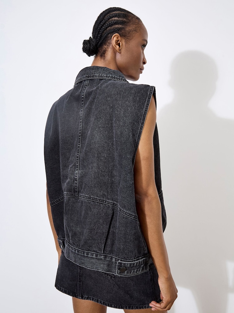Apricot Black Isabel Denim Gilet - Image 5 of 5