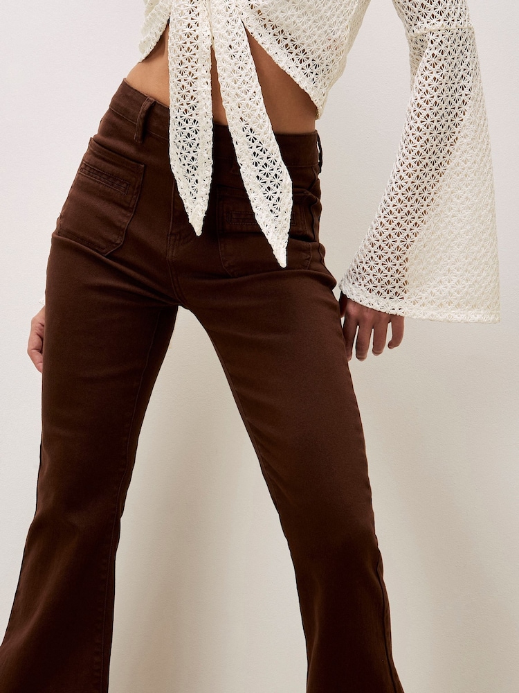 Apricot Brown Lara Flare Jeans - Image 2 of 6