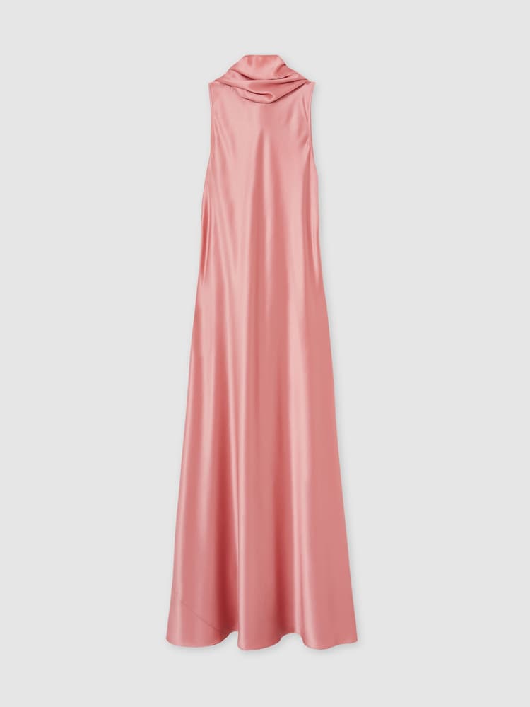 Reiss Pink Fae Petite Satin Cape Maxi Dress - Image 2 of 6