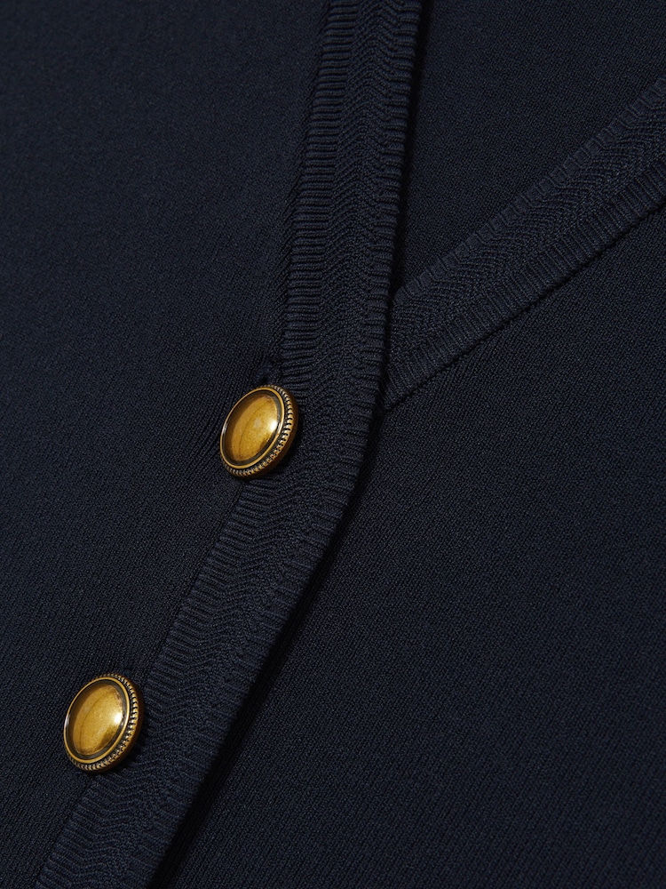 Reiss Navy Gaia Knitted Button Through Vest - Image 5 of 5
