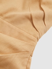 Reiss Camel Pia Lyocell Cotton Halter Skort Playsuit - Image 6 of 6