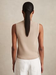 Reiss Neutral Gaia Knitted Button Through Vest - Image 5 of 6