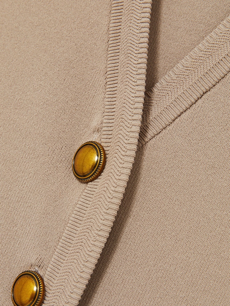 Reiss Neutral Gaia Knitted Button Through Vest - Image 6 of 6