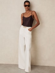Reiss Burgundy Corey Silk Cami Top - Image 1 of 6