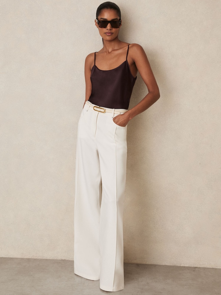 Reiss Burgundy Corey Silk Cami Top - Image 1 of 6