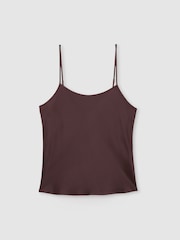 Reiss Burgundy Corey Silk Cami Top - Image 2 of 6