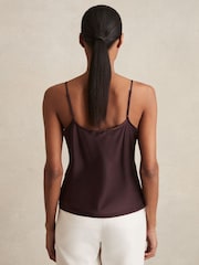 Reiss Burgundy Corey Silk Cami Top - Image 5 of 6