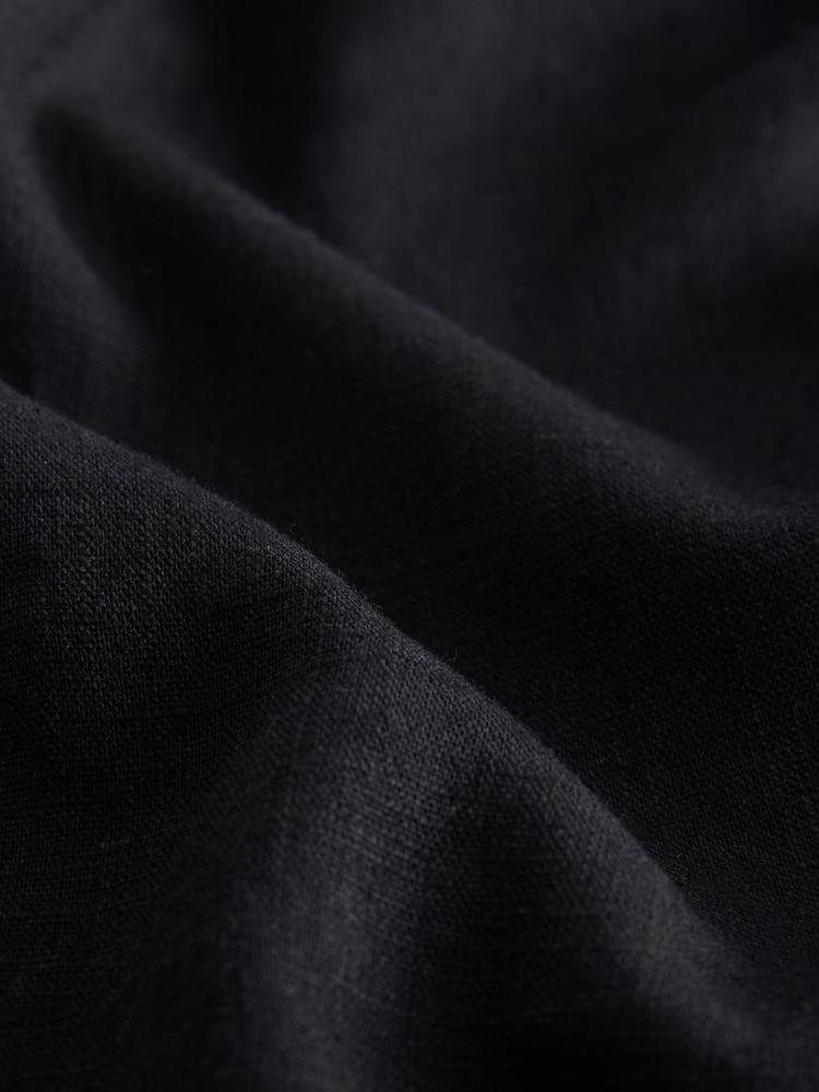 Black/Animal Print Button Down Ruffle Sleeve Tops With Linen 2 Pack - Image 5 of 5