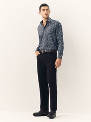 Navy Meadow Floral Regular Fit Long Sleeve Print Shirt - Image 2 of 8