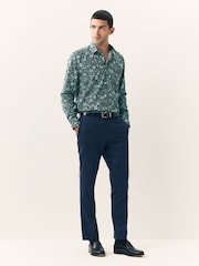 Dark Green Ditsy Regular Fit Long Sleeve Print Shirt - Image 2 of 7