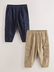 Tan/Navy Cargo Trousers 2 Pack (3mths-7yrs) - Image 1 of 10