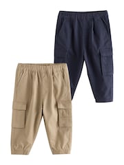 Tan/Navy Cargo Trousers 2 Pack (3mths-7yrs) - Image 6 of 10