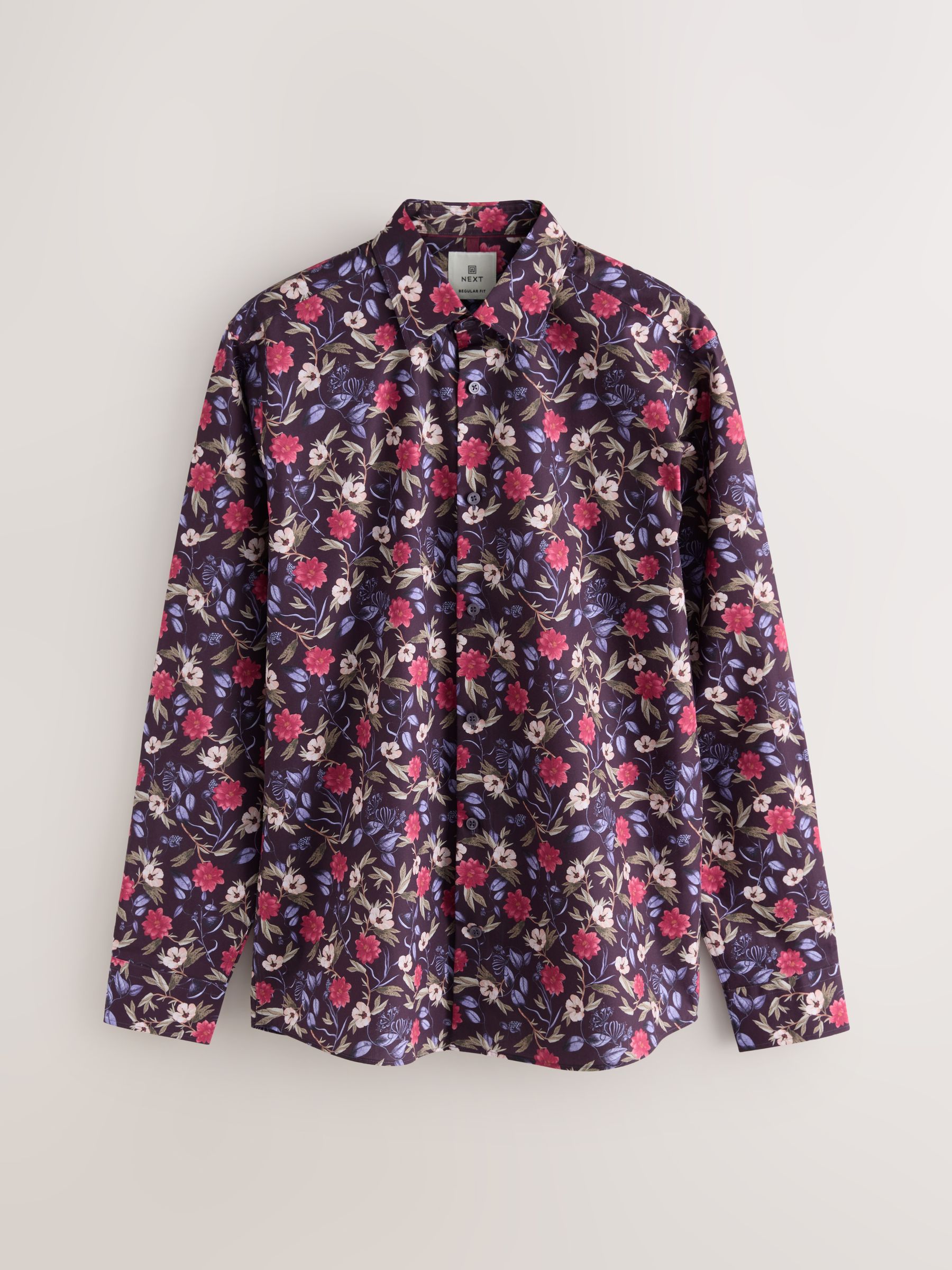 Buy Purple Floral Kew Garden Long Sleeve Shirt from the Next UK