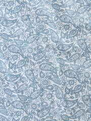 White Blue Paisley Long Sleeve Liberty Print Shirt - Image 4 of 4