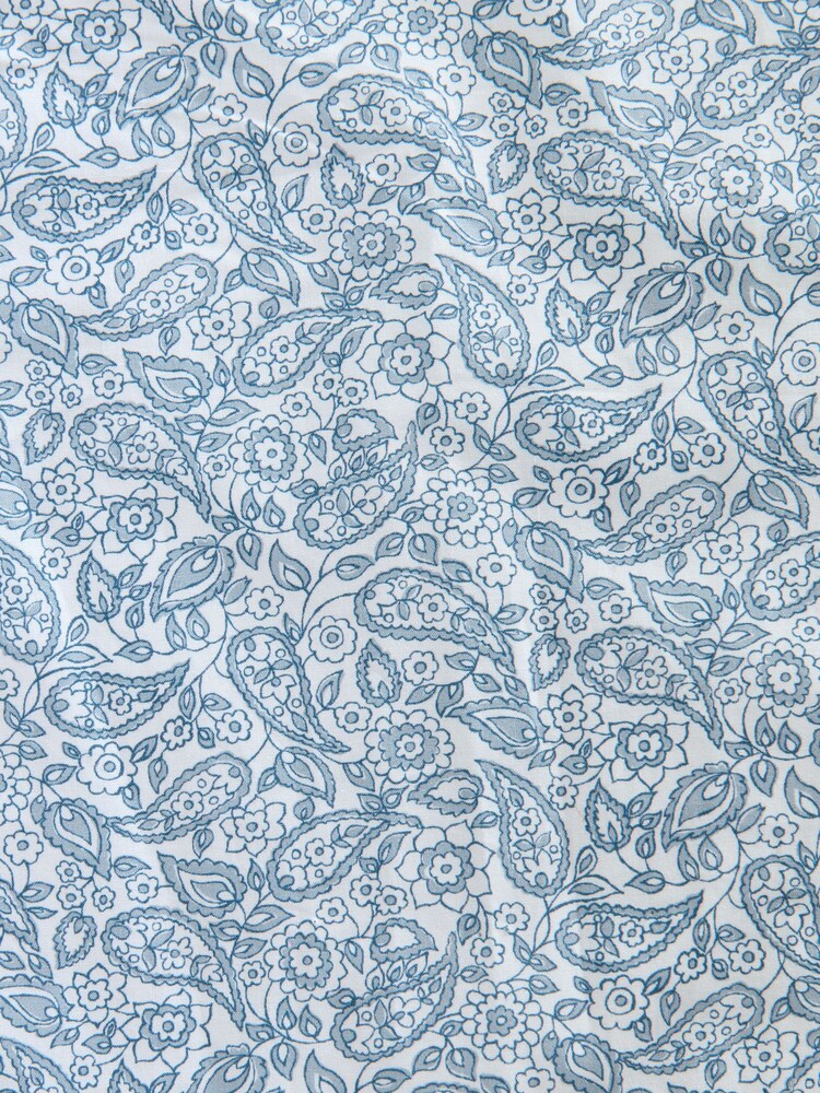 White Blue Paisley Long Sleeve Liberty Print Shirt - Image 4 of 4