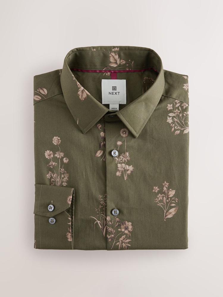 Green Floral Kew Garden Long Sleeve Shirt - Image 1 of 4