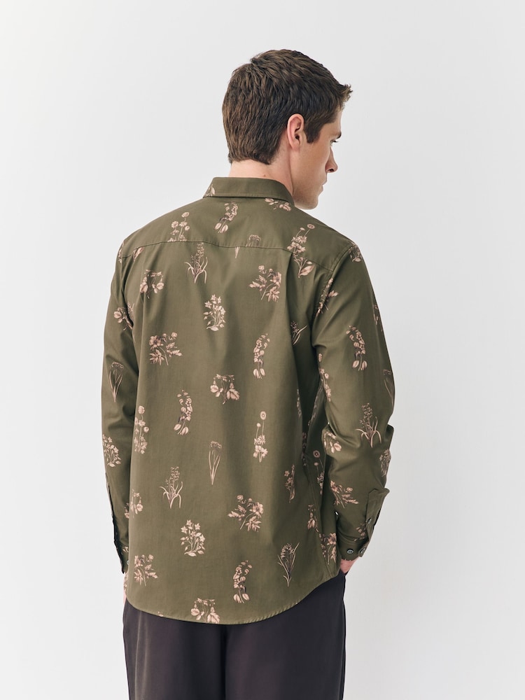 Mens Next Green Floral Kew Garden Long Sleeve Shirt XL Mens Next Green Floral Kew Garden Long Sleeve Shirt XL