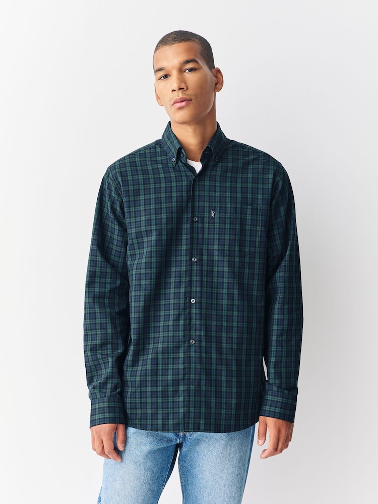 Green Regular Fit Easy Iron Button Down Oxford Shirt - Image 1 of 8