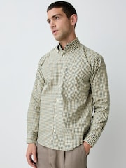 Ecru Tattersall/Neutral Green Gingham Regular Fit Easy Iron Oxford Shirts 2 Packs - Image 11 of 11