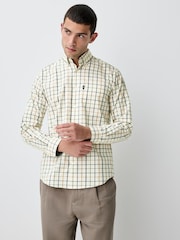 Ecru Tattersall/Neutral Green Gingham Regular Fit Easy Iron Oxford Shirts 2 Packs - Image 6 of 11