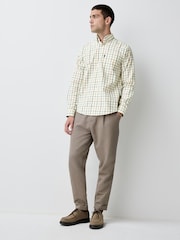 Ecru Tattersall/Neutral Green Gingham Regular Fit Easy Iron Oxford Shirts 2 Packs - Image 8 of 11