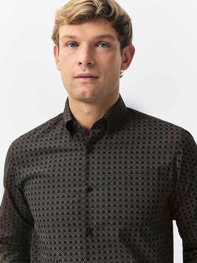 Buy Black/Gold Long Sleeve Oxford Shirts 2 Pack from Next USA