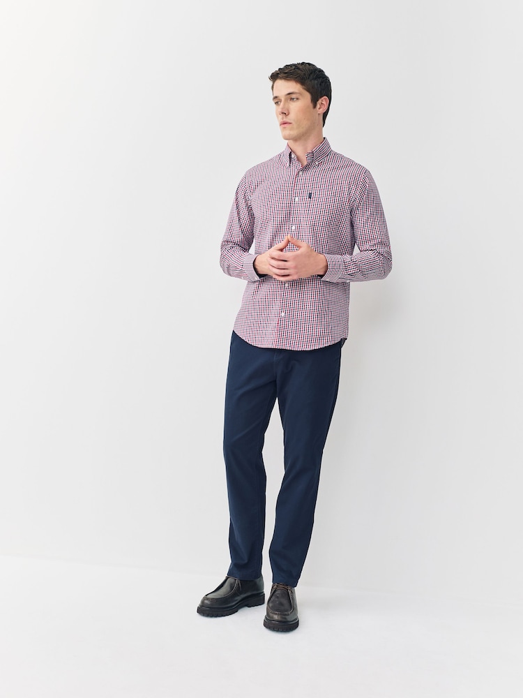 Blue/Red Gingham Long Sleeve Oxford Shirts 2 Pack - Image 2 of 12 Blue/Red Gingham Long Sleeve Oxford Shirts 2 Pack - Image 2 of 12